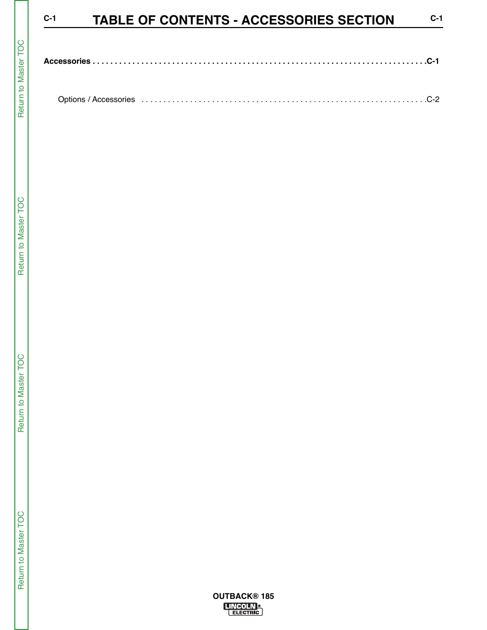 Section c - accessories | Lincoln Electric OUTBACK SVM204-A User Manual | Page 27 / 98