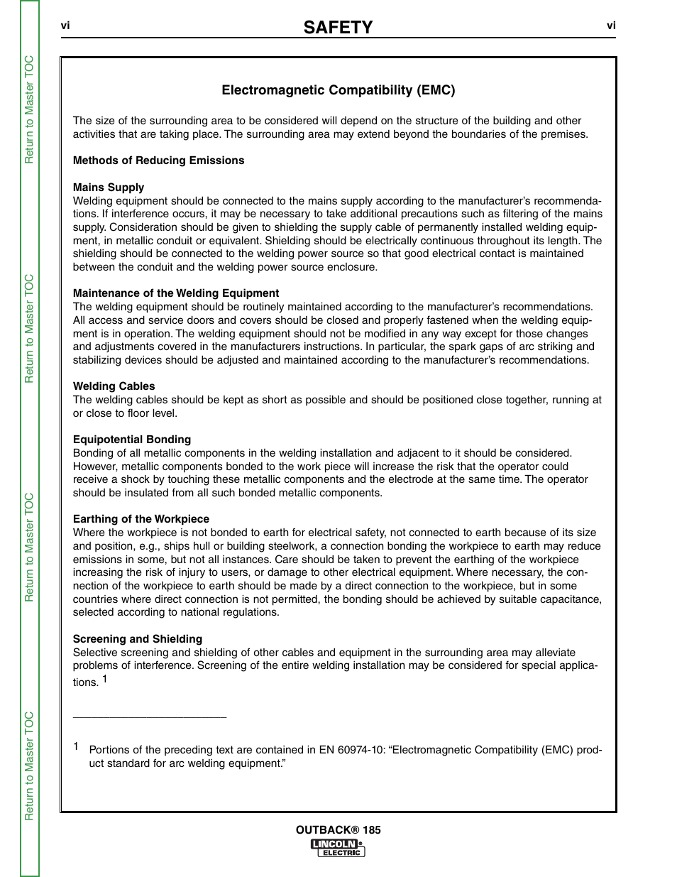 Safety | Lincoln Electric OUTBACK SVM204-A User Manual | Page 7 / 98