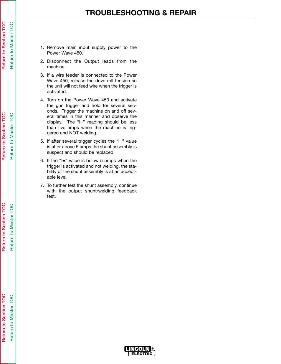 Troubleshooting & repair | Lincoln Electric INVERTEC POWER WAVE 450 SVM112-B User Manual | Page 112 / 293