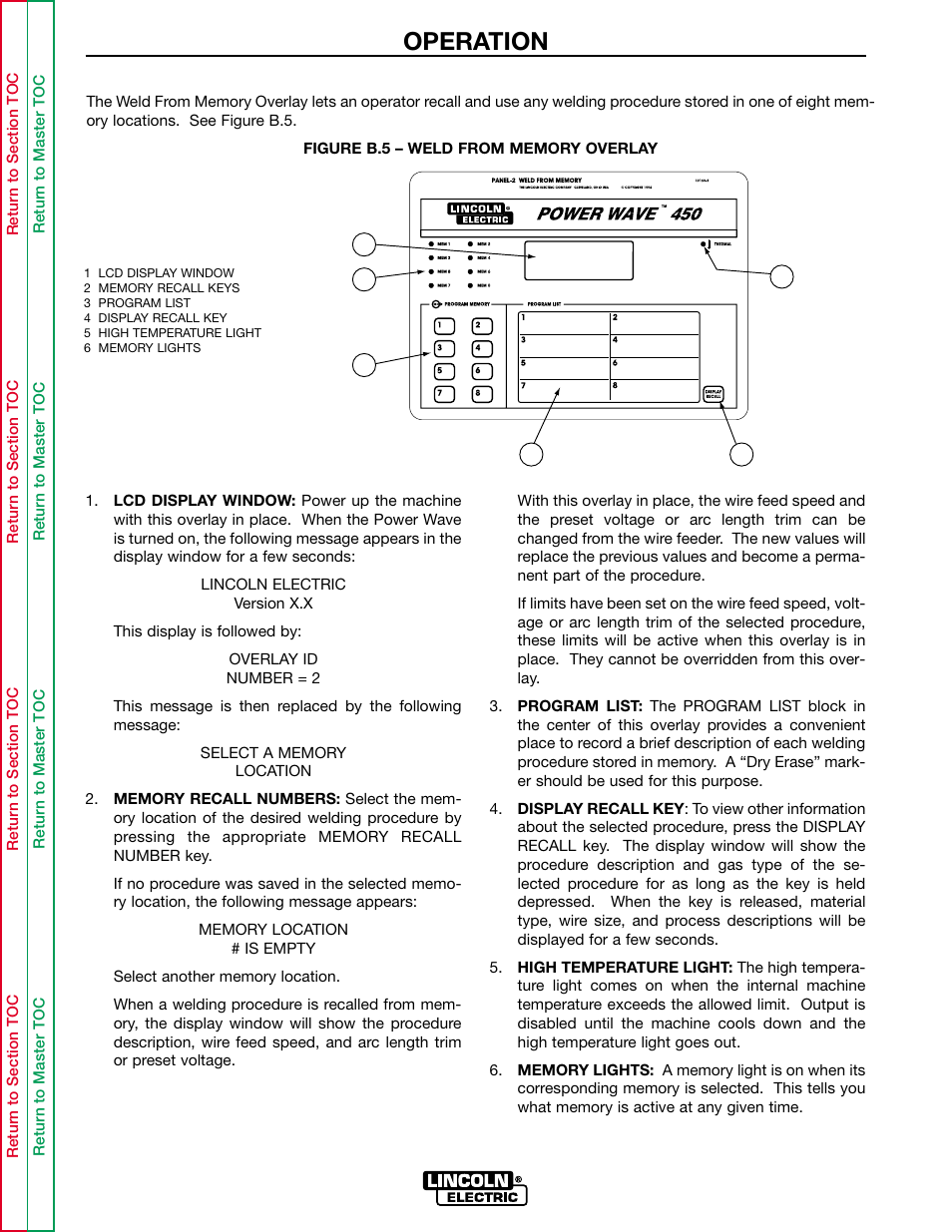 Operation | Lincoln Electric INVERTEC POWER WAVE 450 SVM112-B User Manual | Page 23 / 293