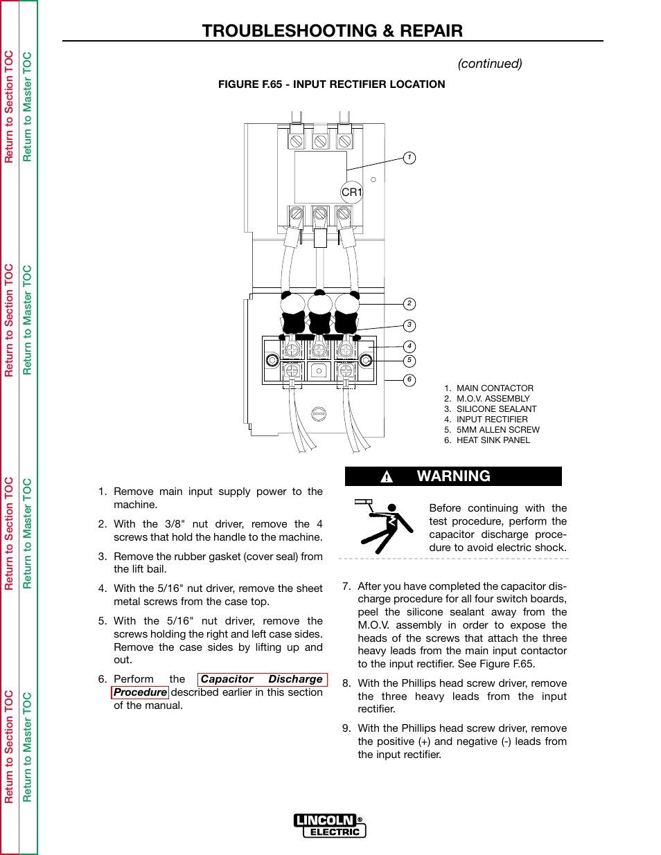 Troubleshooting & repair, Warning | Lincoln Electric INVERTEC POWER WAVE 450 SVM112-B User Manual | Page 232 / 293