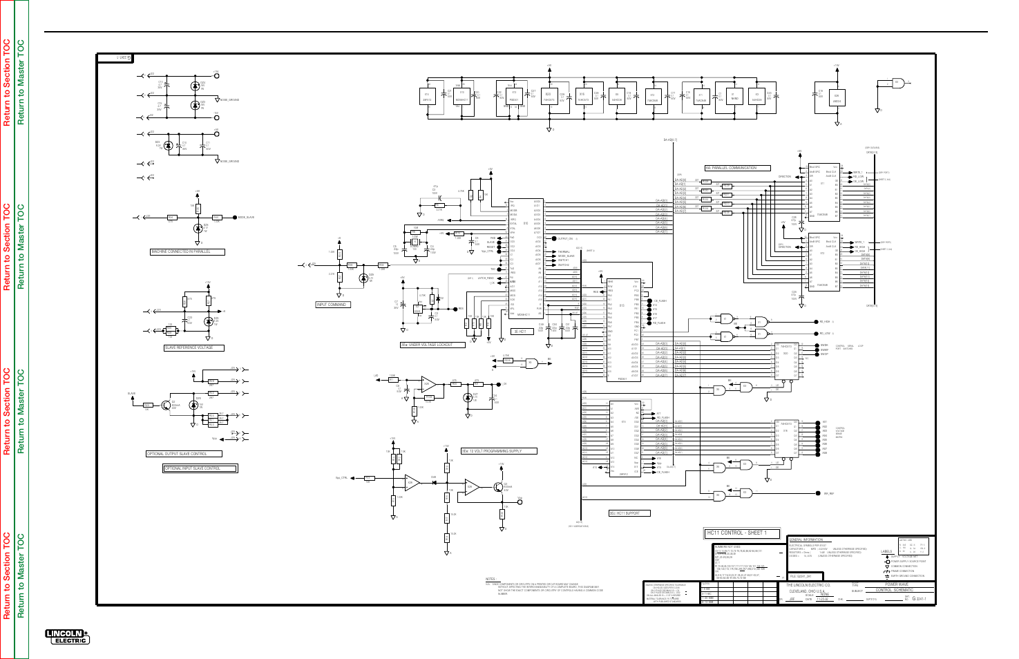 Electrical diagrams, Schematic - control pc board #1, Power wave 450 | Hc11 control - sheet 1 | Lincoln Electric INVERTEC POWER WAVE 450 SVM112-B User Manual | Page 272 / 293