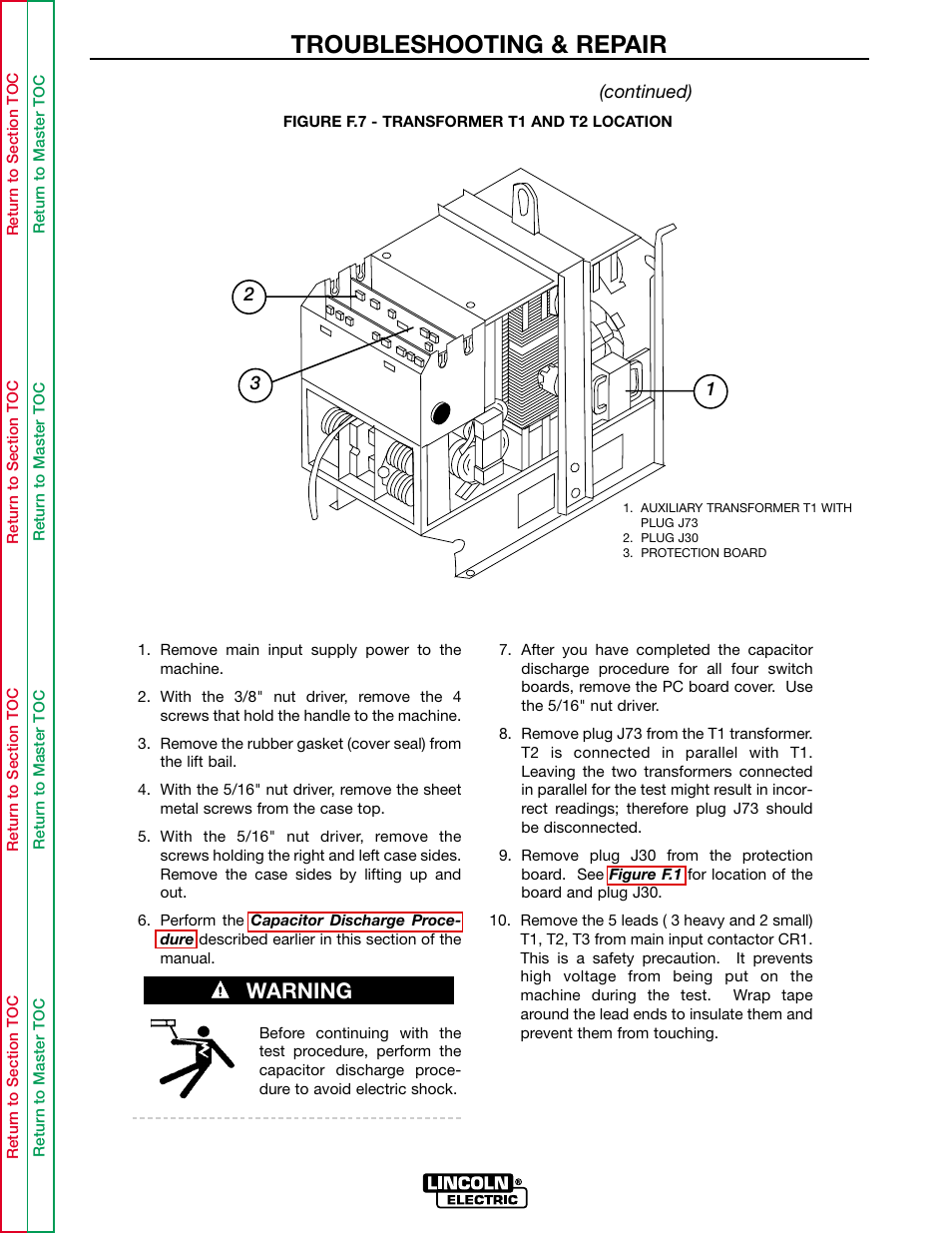 Troubleshooting & repair, Warning | Lincoln Electric INVERTEC POWER WAVE 450 SVM112-B User Manual | Page 92 / 293