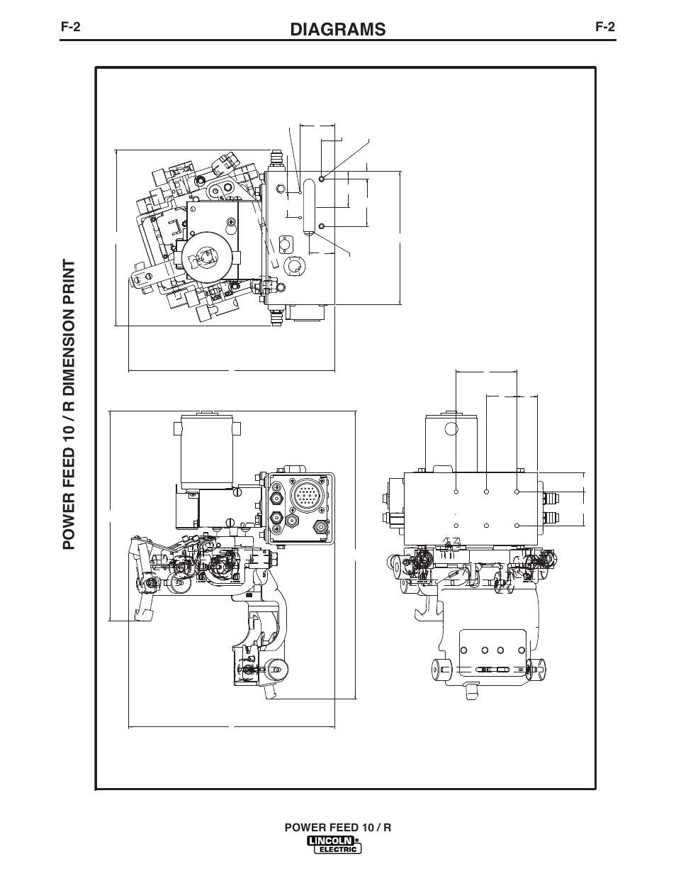Diagrams, Power feed 10 / r dimension print, Power feed 10 / r | Lincoln Electric POWER FEED 10 ROBOTIC K1780-1 User Manual | Page 24 / 29