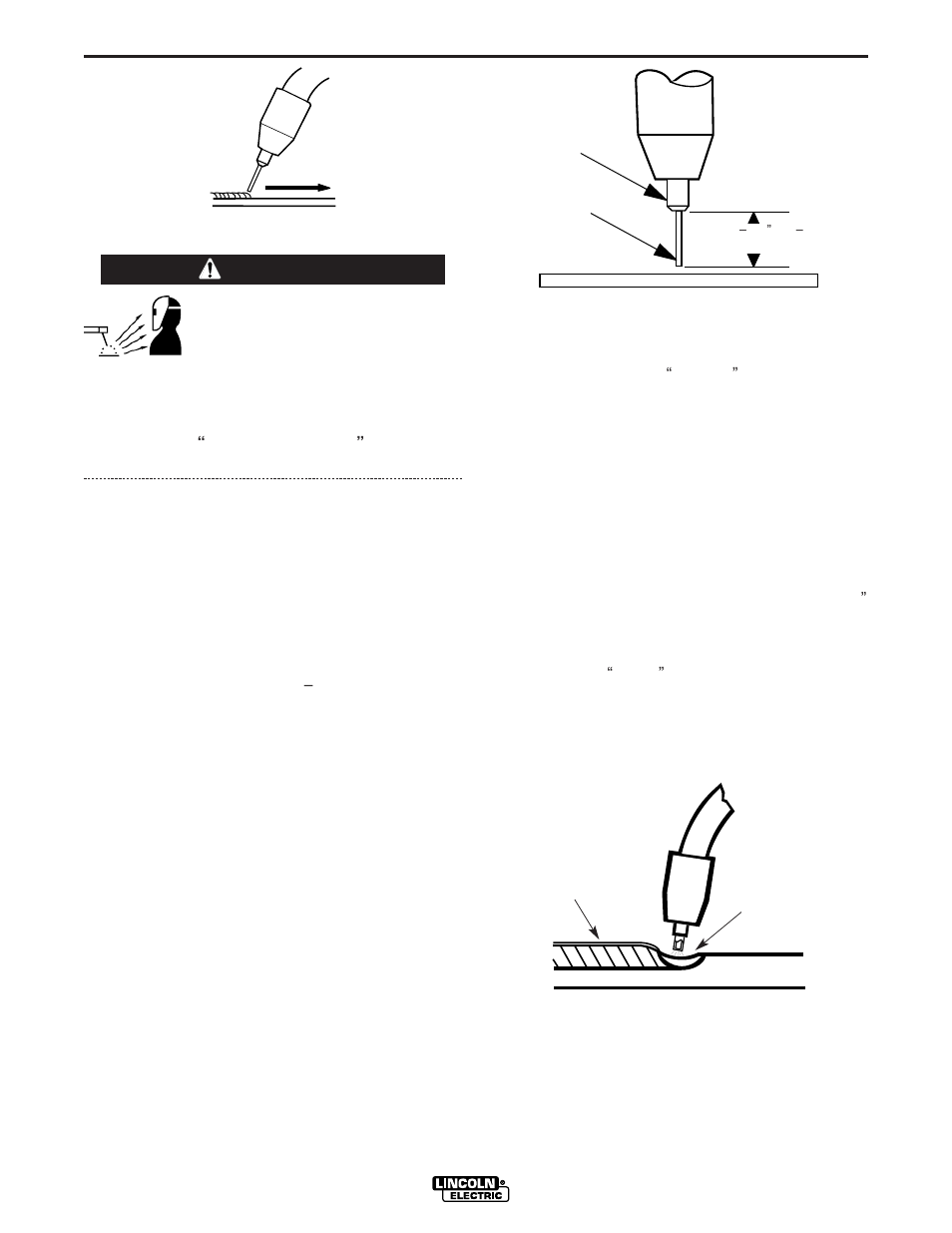 Learning to weld, Warning | Lincoln Electric WELD-PAK 3200HD User Manual | Page 26 / 48