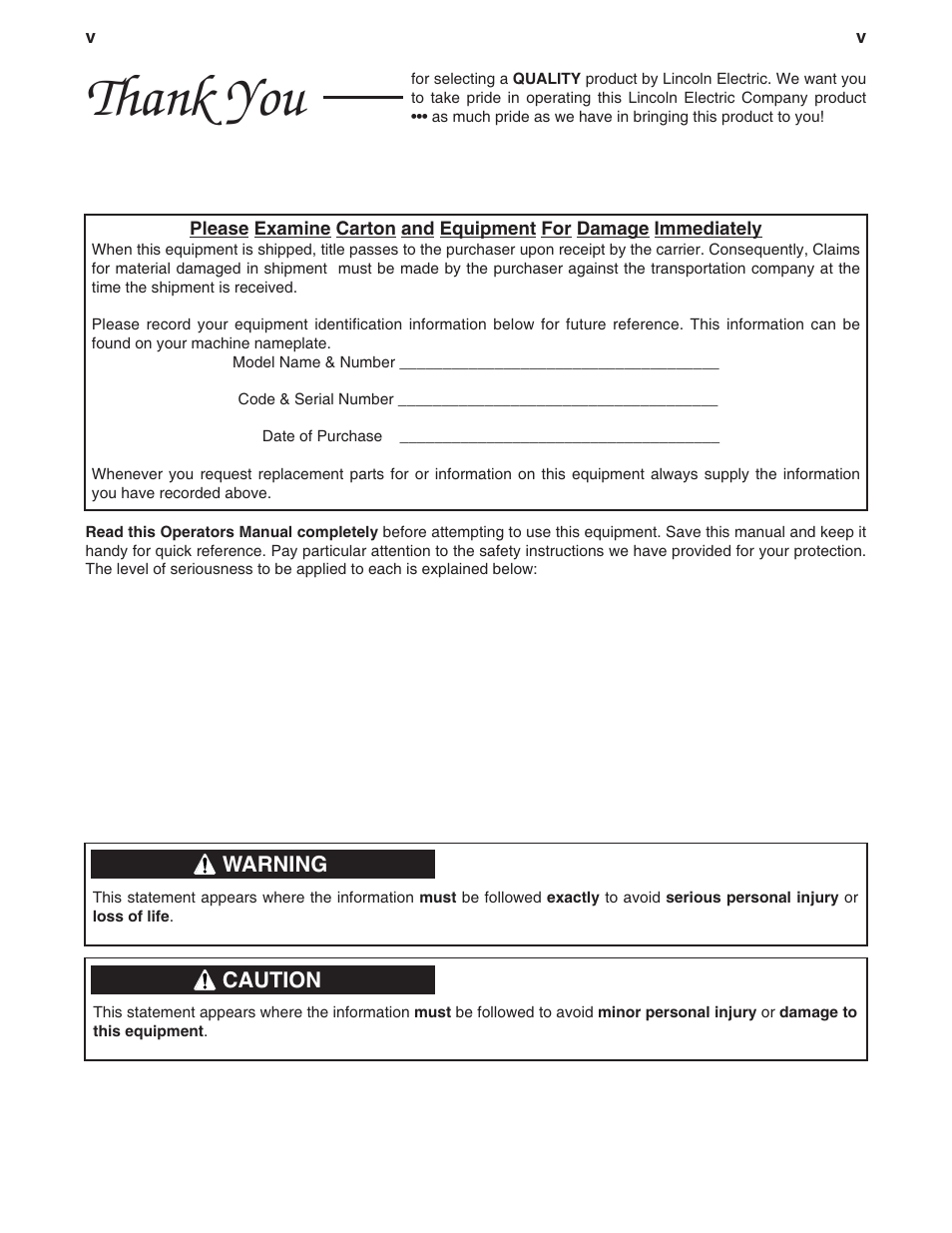 Lincoln Electric WELD-PAK 3200HD User Manual | Page 6 / 48