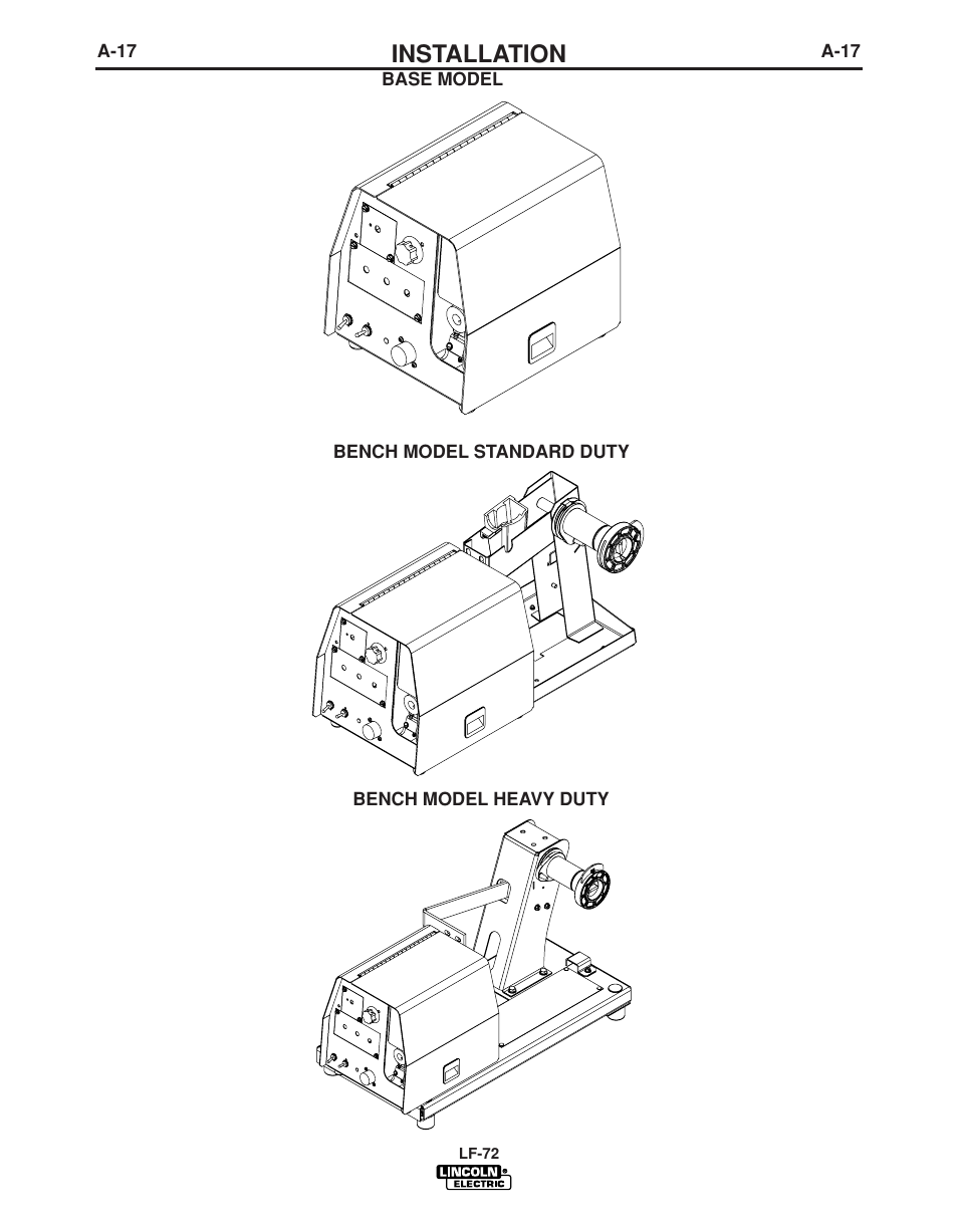 Installation | Lincoln Electric LF-72 WIRE FEEDER IM847-D User Manual | Page 25 / 49