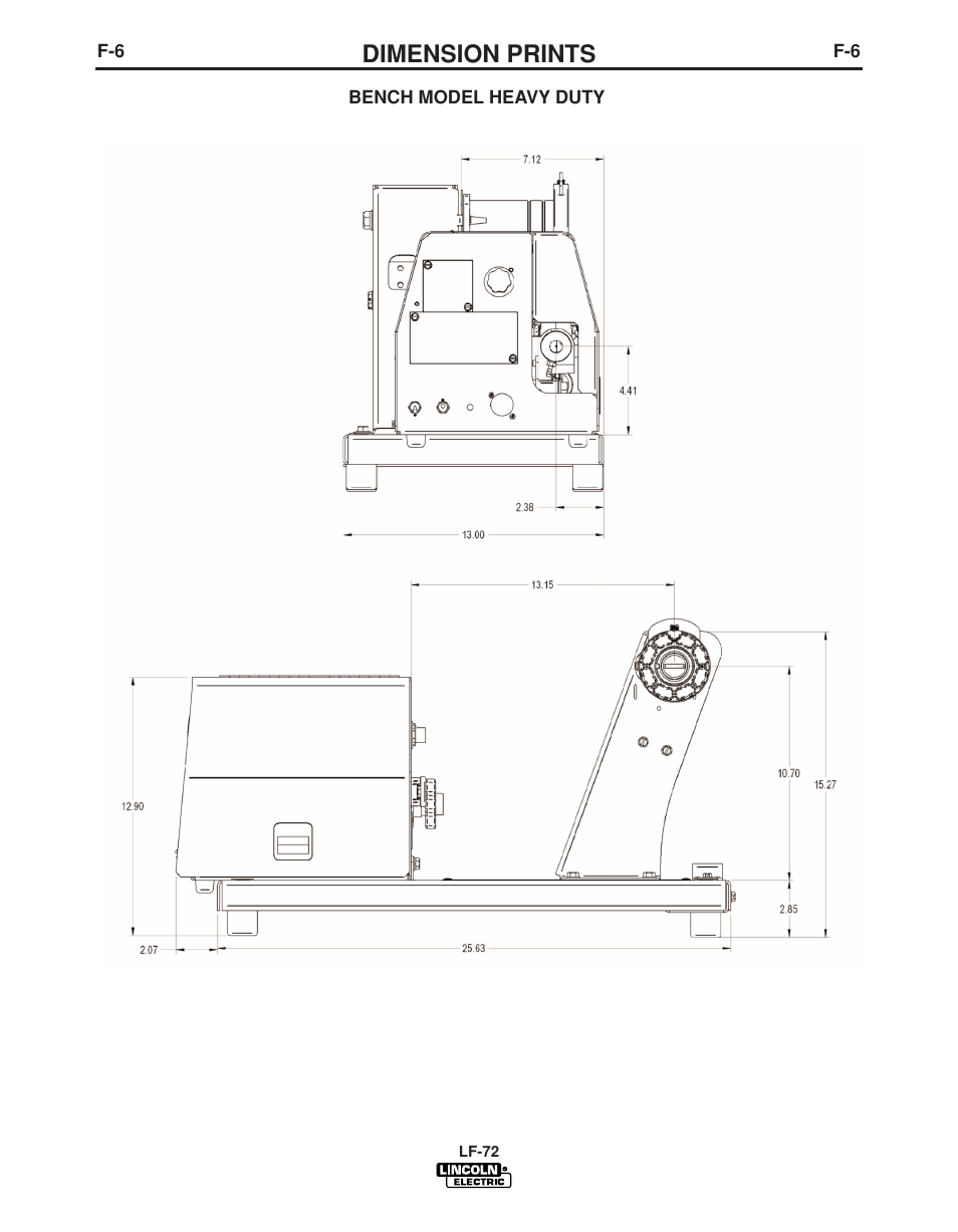 Dimension prints | Lincoln Electric LF-72 WIRE FEEDER IM847-D User Manual | Page 46 / 49