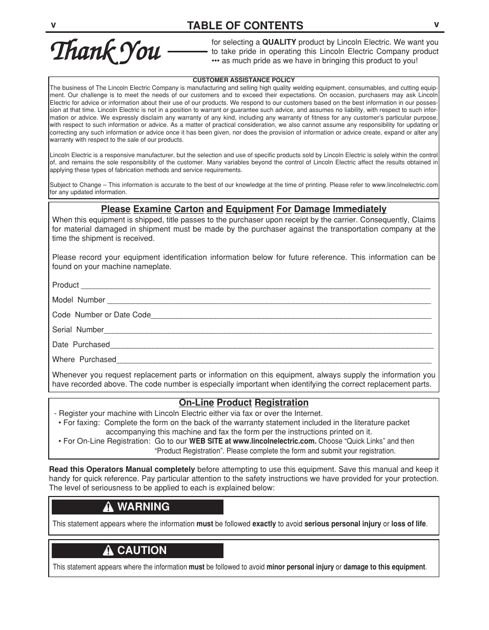 Lincoln Electric LF-72 WIRE FEEDER IM847-D User Manual | Page 6 / 49