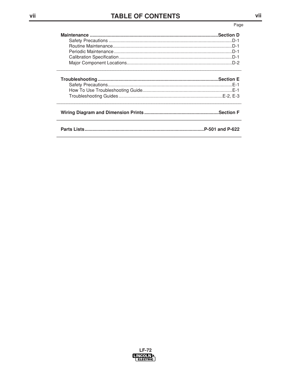 Lincoln Electric LF-72 WIRE FEEDER IM847-D User Manual | Page 8 / 49