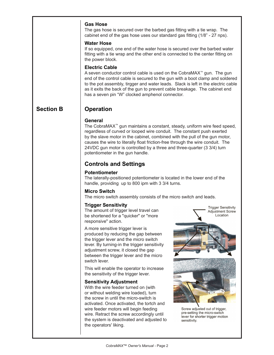 Controls and settings | Lincoln Electric COBRAMAX IM774 User Manual | Page 12 / 28