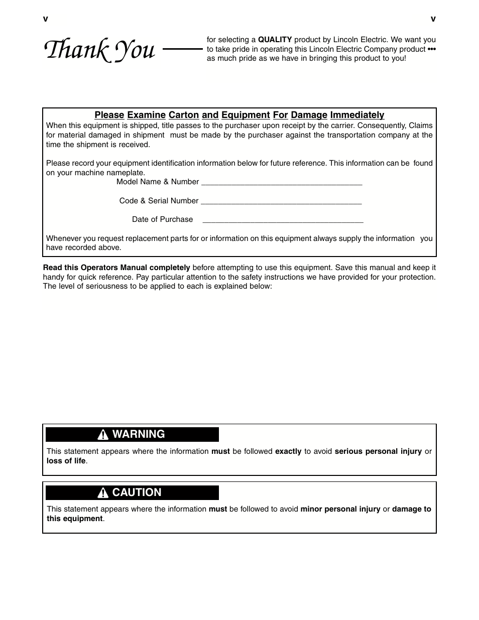 Lincoln Electric RANGER IM511-D User Manual | Page 6 / 41