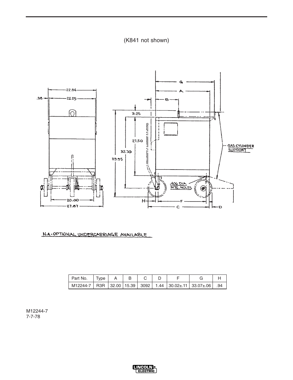 Dimension print | Lincoln Electric IDEALARC R3R 600-I User Manual | Page 25 / 28