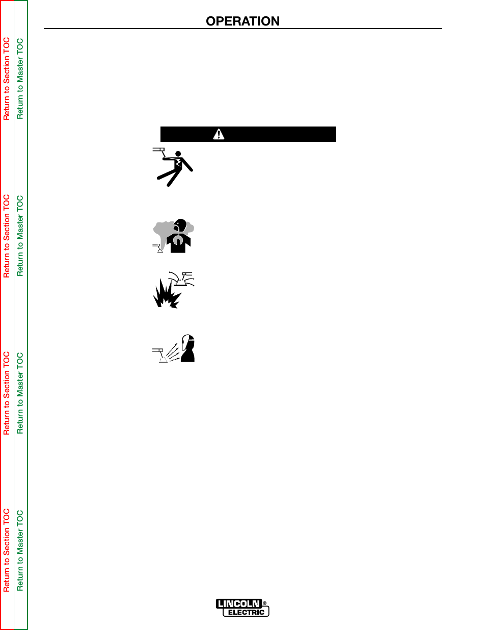 Operation, Safety instructions, Warning | Lincoln Electric MULTI-SOURCE SVM155-A User Manual | Page 14 / 96