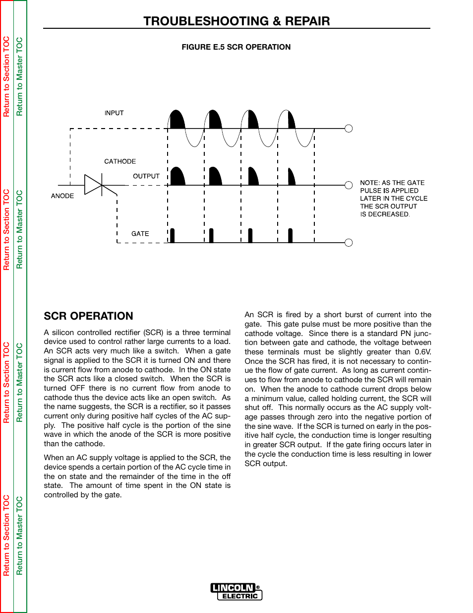 Troubleshooting & repair, Scr operation | Lincoln Electric MULTI-SOURCE SVM155-A User Manual | Page 28 / 96