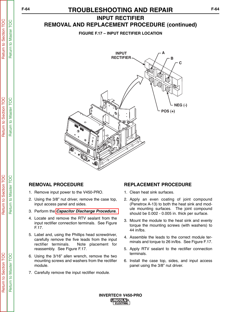 Troubleshooting and repair | Lincoln Electric INVERTEC SVM199-A User Manual | Page 104 / 145
