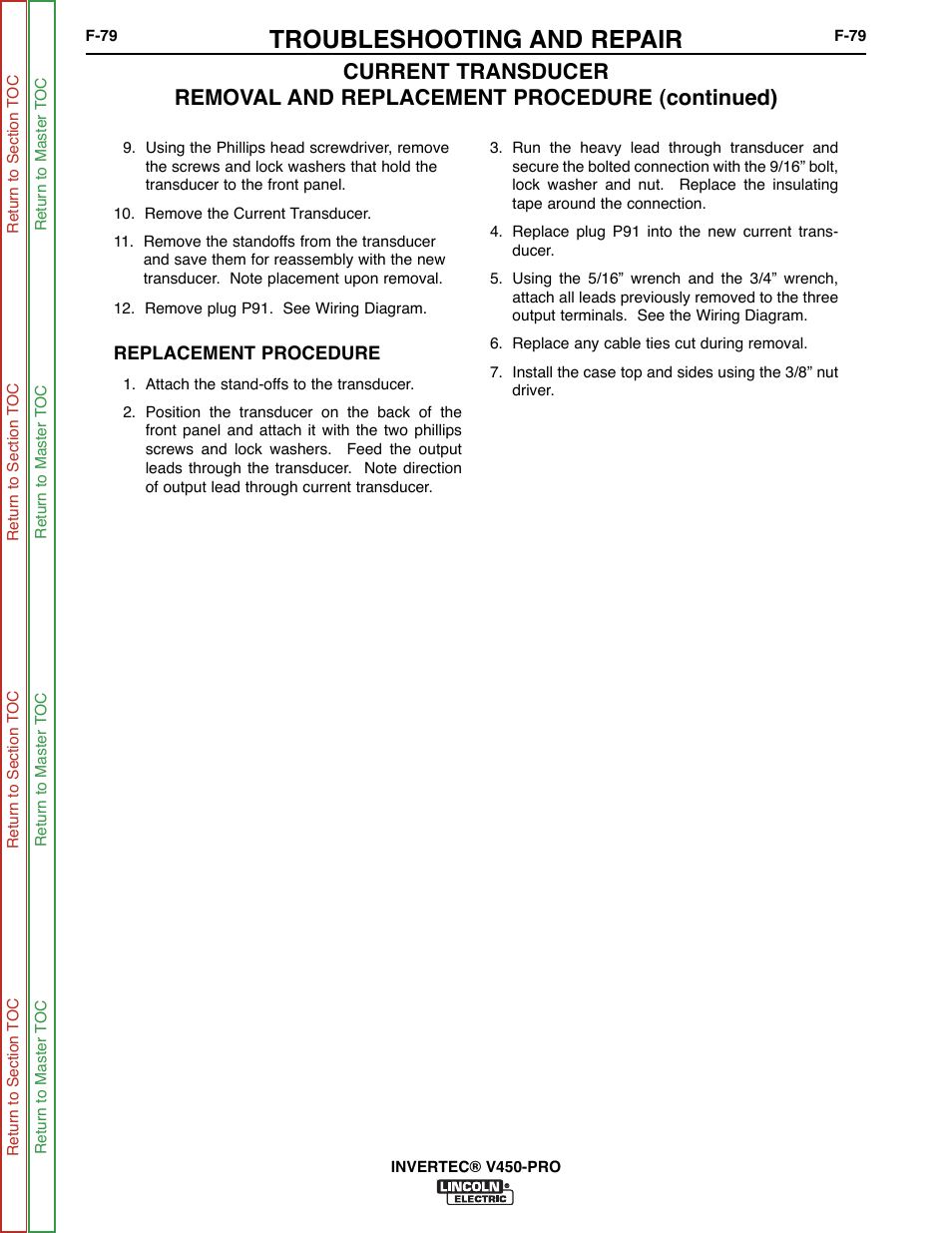 Troubleshooting and repair | Lincoln Electric INVERTEC SVM199-A User Manual | Page 119 / 145