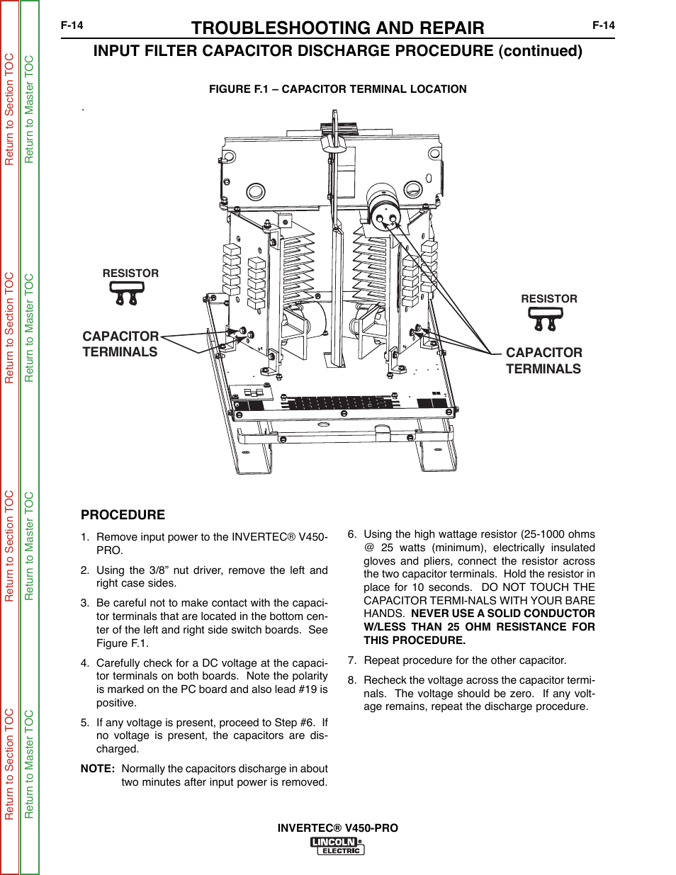 Troubleshooting and repair | Lincoln Electric INVERTEC SVM199-A User Manual | Page 54 / 145