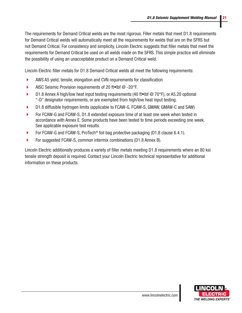 Lincoln Electric D1.8 User Manual | Page 21 / 48