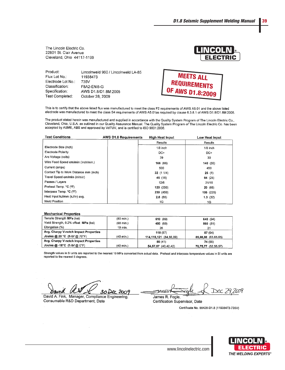 Lincoln Electric D1.8 User Manual | Page 39 / 48