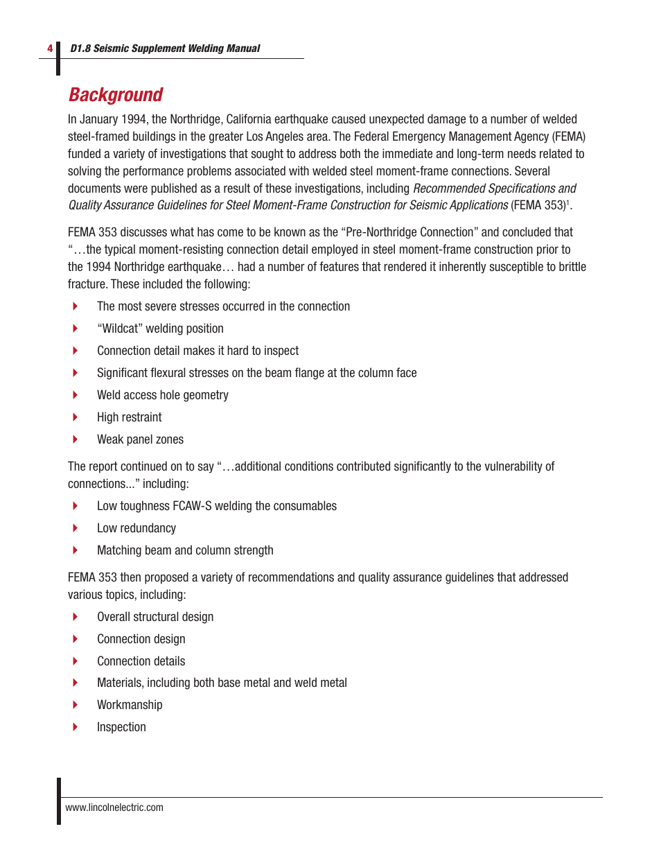 Background | Lincoln Electric D1.8 User Manual | Page 4 / 48