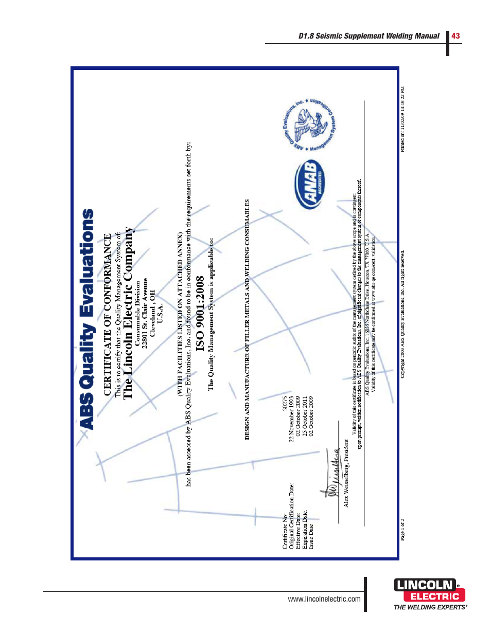 Lincoln Electric D1.8 User Manual | Page 43 / 48