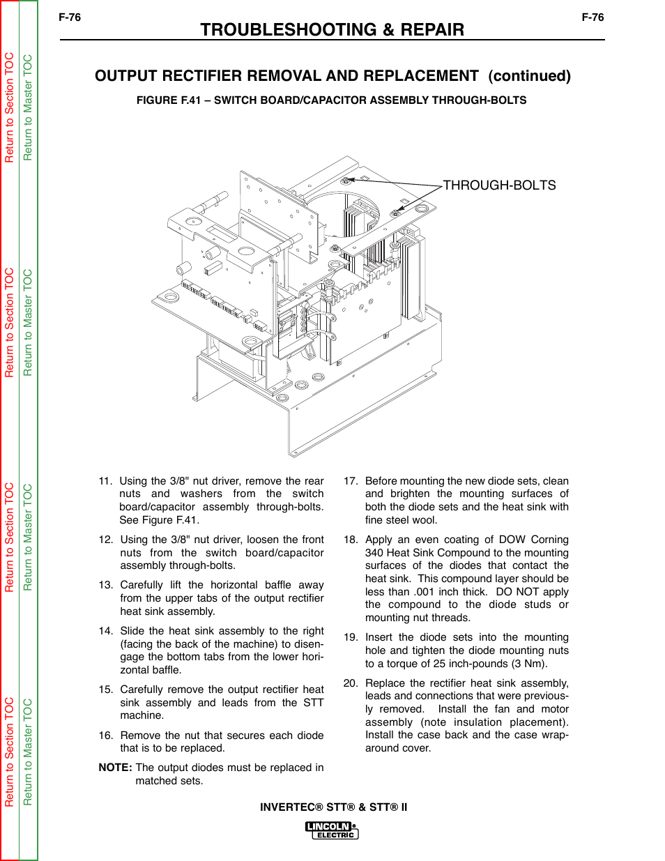 Troubleshooting & repair | Lincoln Electric INVERTEC SVM129-B User Manual | Page 114 / 145