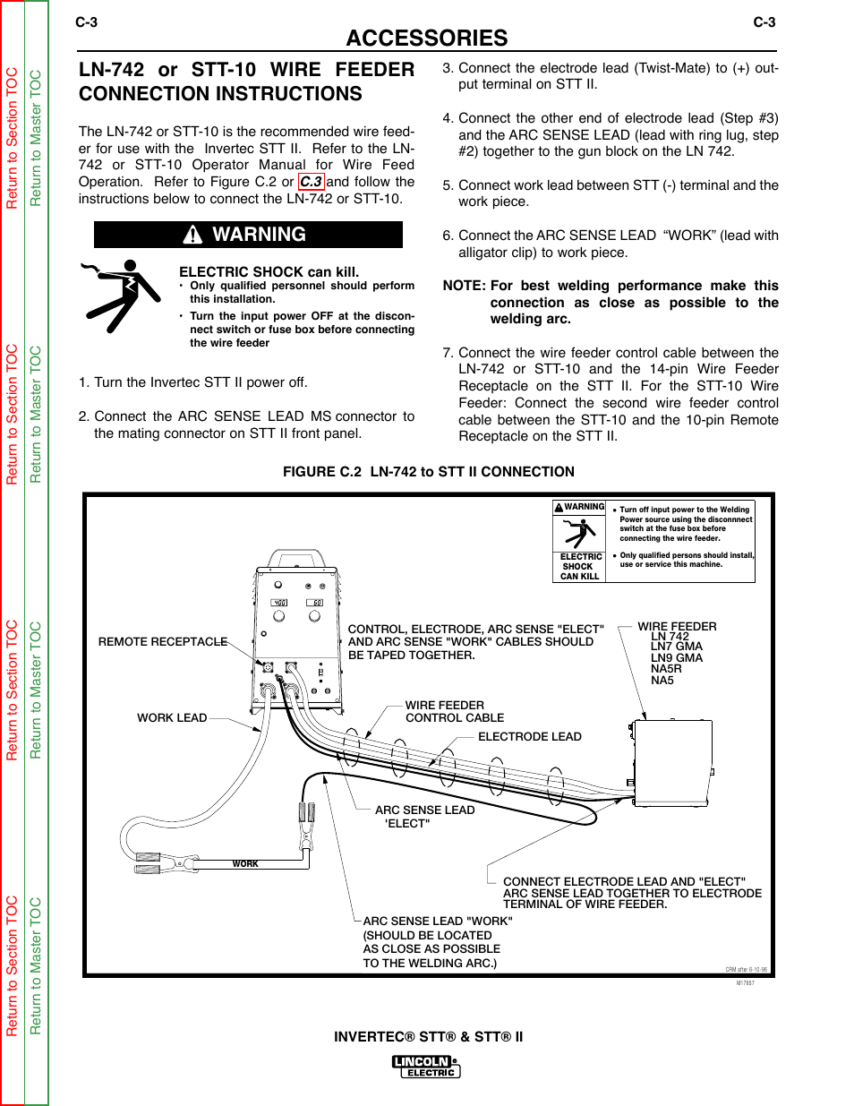 Accessories, Warning | Lincoln Electric INVERTEC SVM129-B User Manual | Page 23 / 145