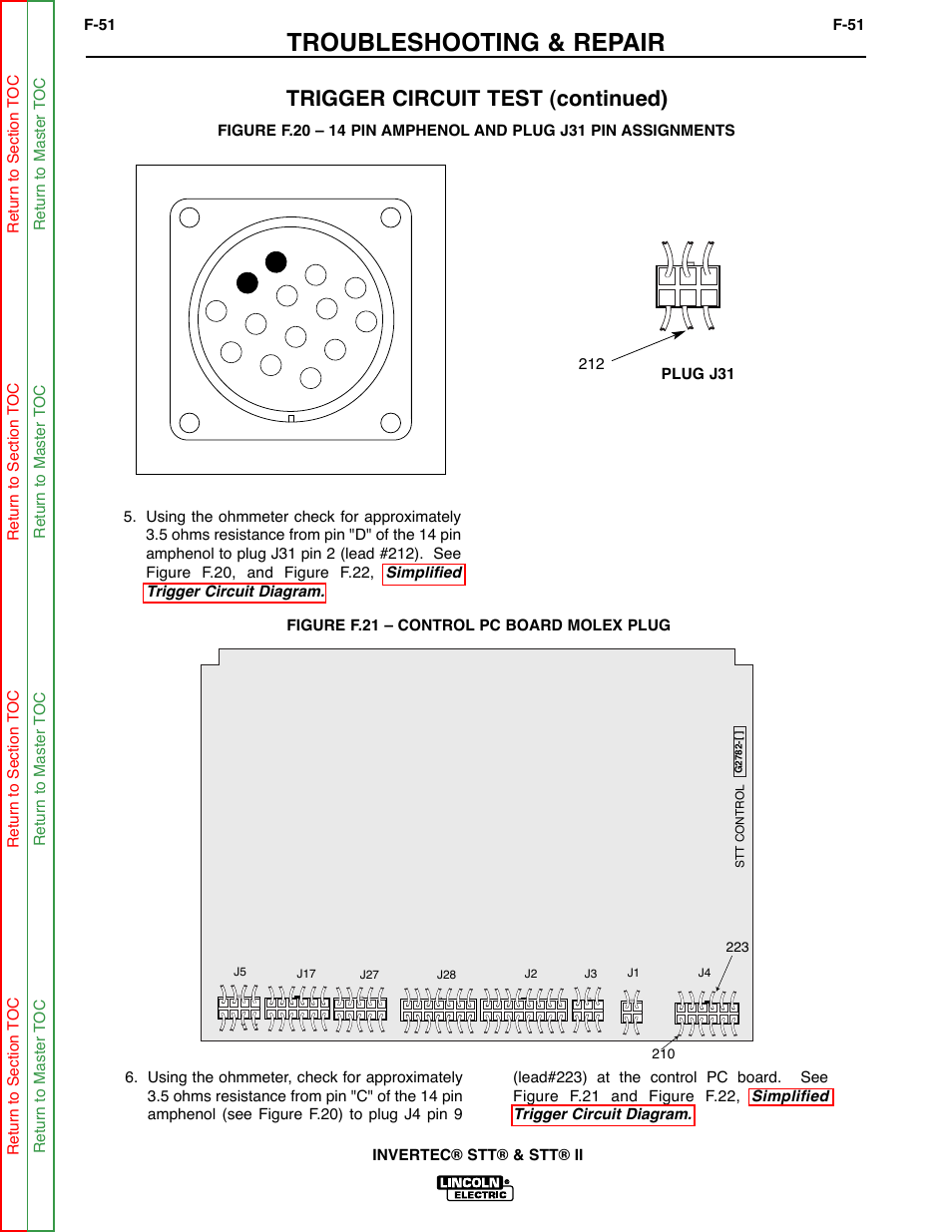 Troubleshooting & repair, Trigger circuit test (continued) | Lincoln Electric INVERTEC SVM129-B User Manual | Page 89 / 145