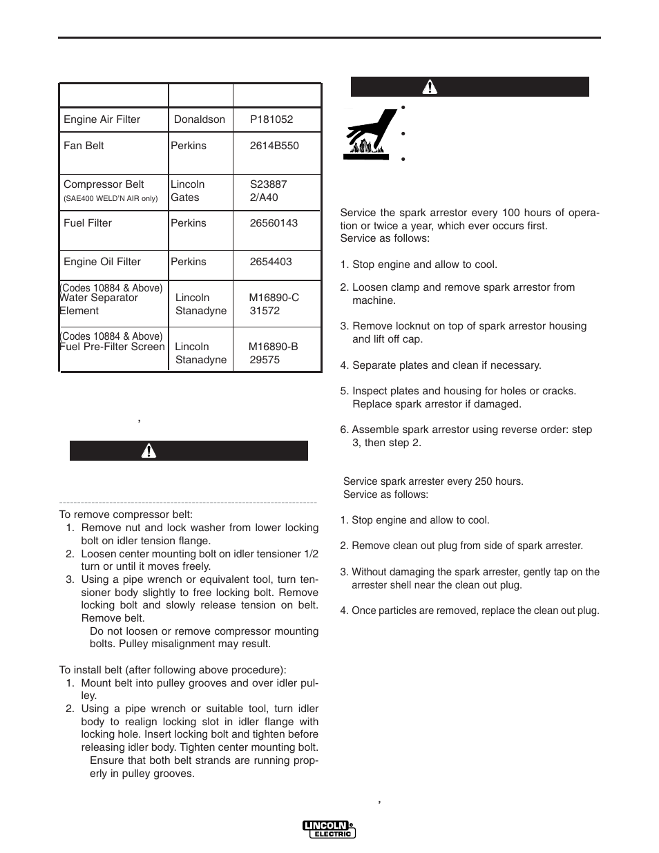 Maintenance, Caution warning | Lincoln Electric POWER SOURCE IM640-A User Manual | Page 24 / 37