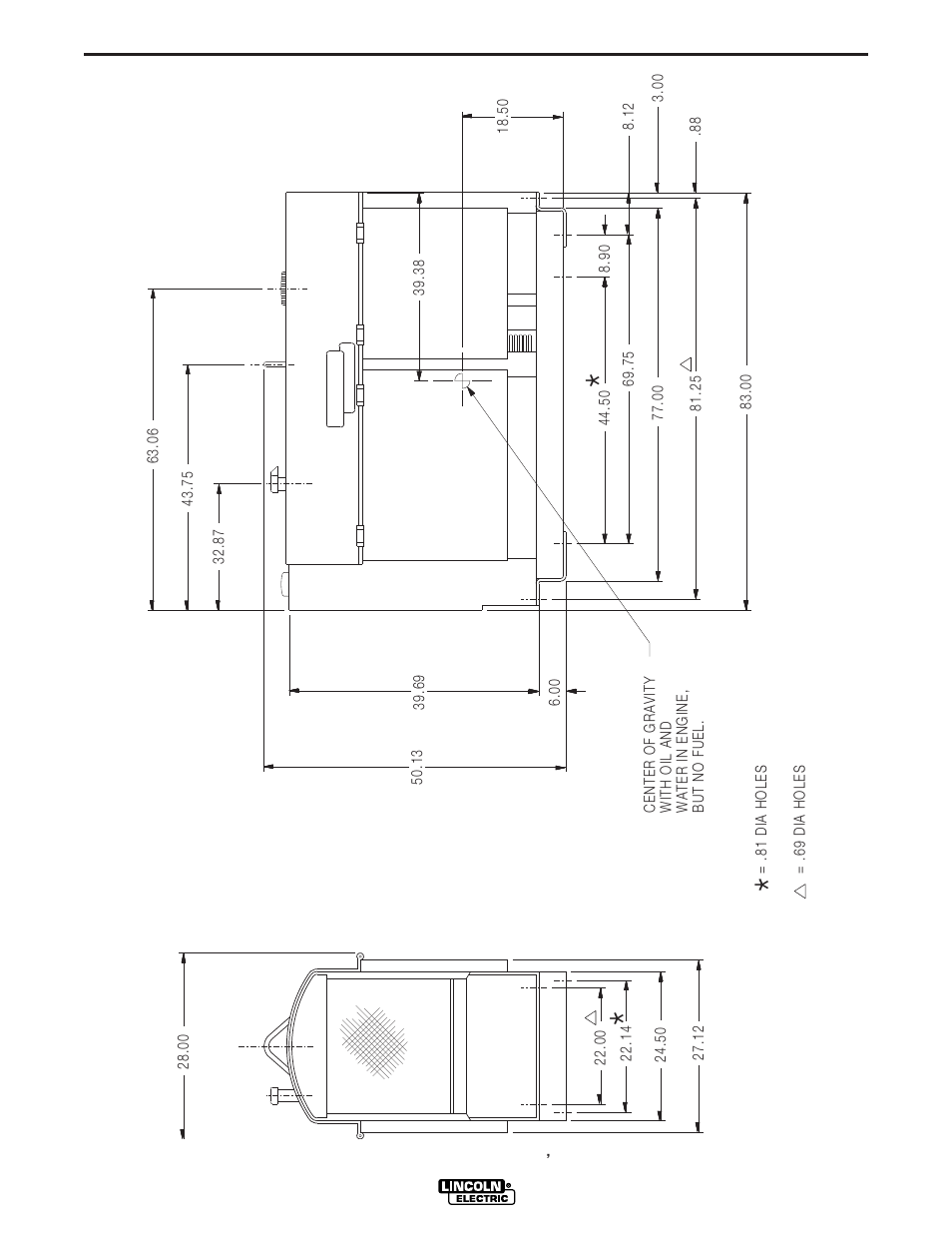 Dimension print | Lincoln Electric POWER SOURCE IM640-A User Manual | Page 33 / 37