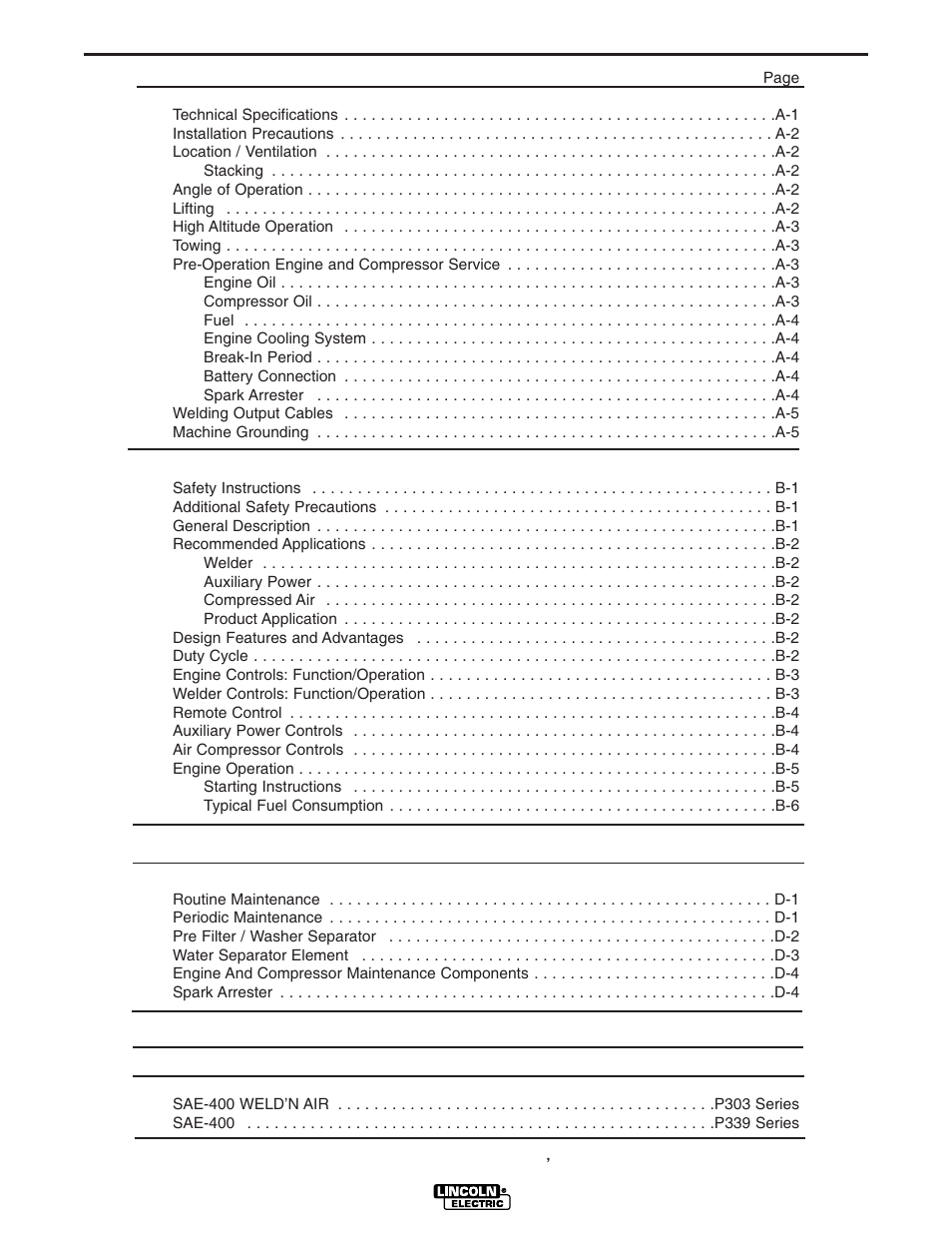 Lincoln Electric POWER SOURCE IM640-A User Manual | Page 9 / 37