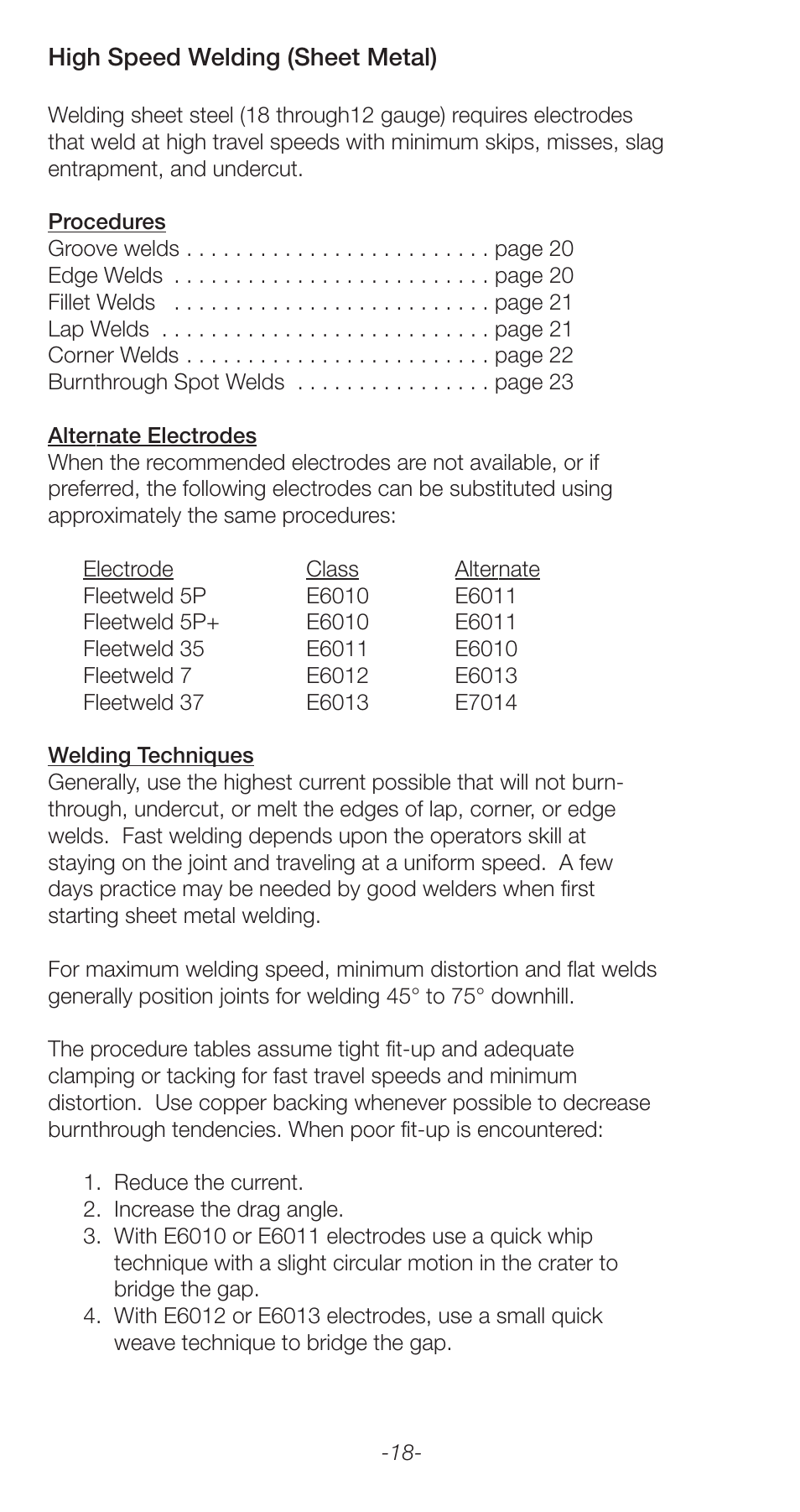 Lincoln Electric Stick Electrode Welding C2.410 User Manual | Page 18 / 44