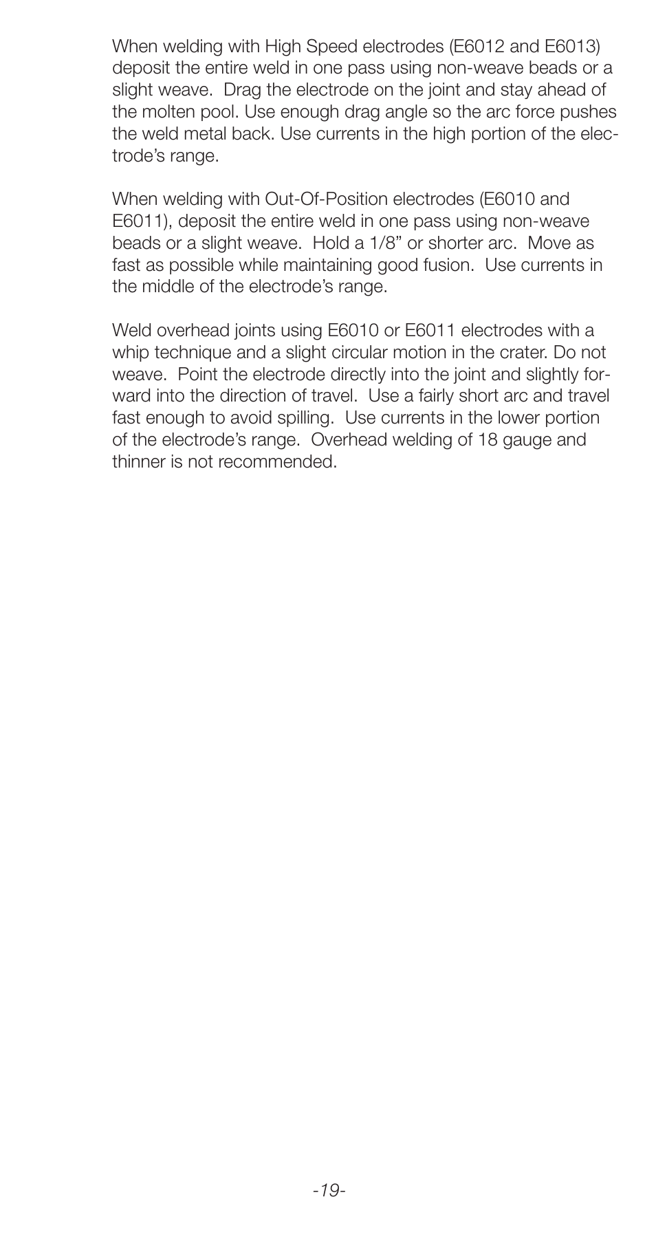 Lincoln Electric Stick Electrode Welding C2.410 User Manual | Page 19 / 44