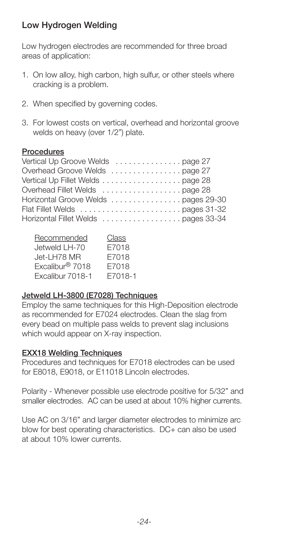 Lincoln Electric Stick Electrode Welding C2.410 User Manual | Page 24 / 44