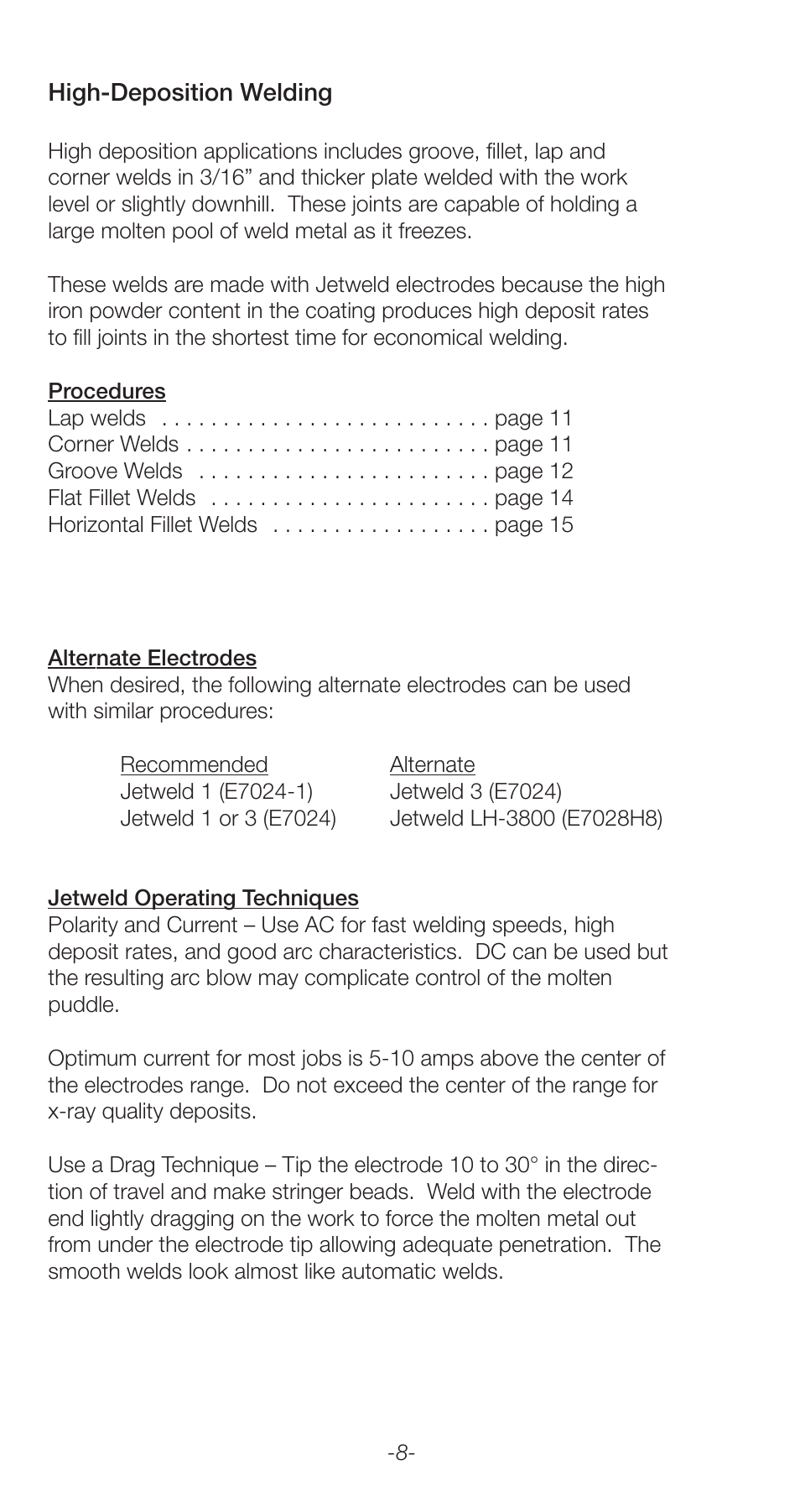 Lincoln Electric Stick Electrode Welding C2.410 User Manual | Page 8 / 44