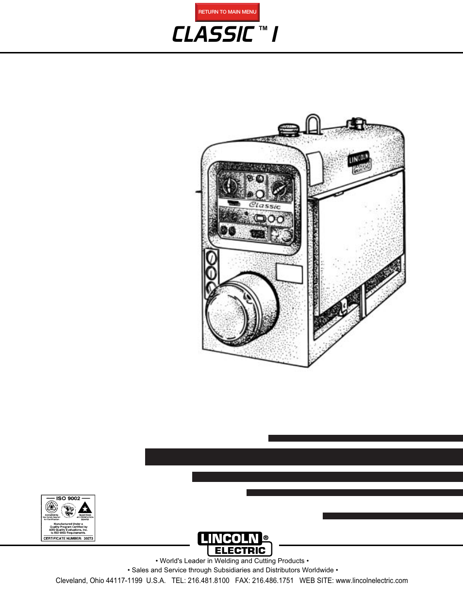 Lincoln Electric CLASSIC IM514-A User Manual | 30 pages