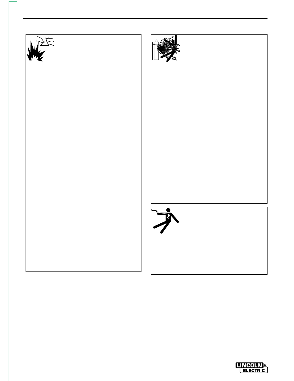 Safety, For electrically powered equipment, Cylinder may explode if damaged | Welding sparks can cause fire or explosion | Lincoln Electric POWER-ARC 4000 SVM103-A User Manual | Page 4 / 80