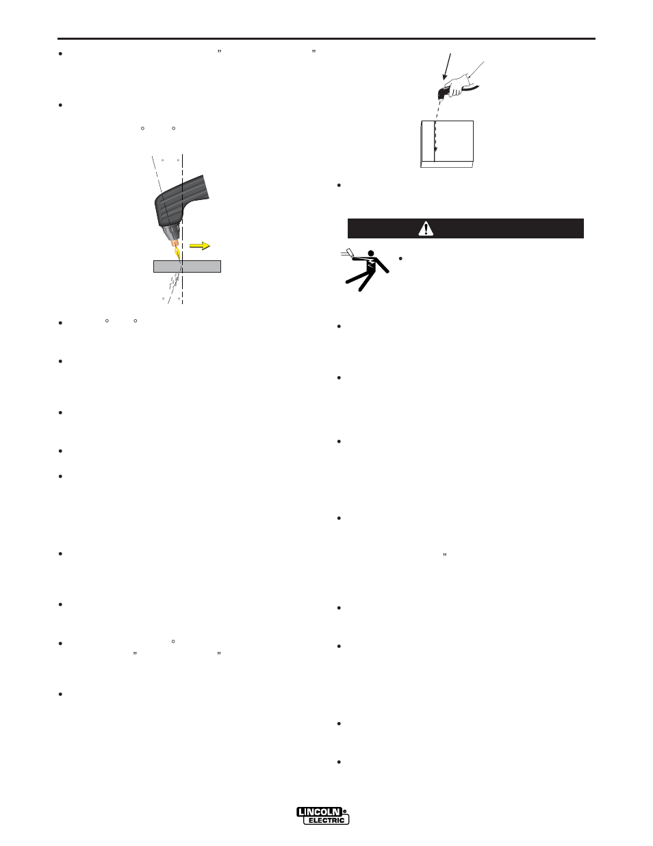 Operation, Warning | Lincoln Electric PRO-CUT IM595-A User Manual | Page 18 / 39