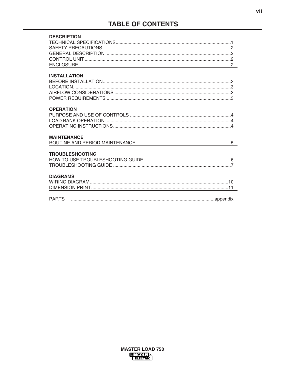 Lincoln Electric MASTER LOAD IM575 User Manual | Page 8 / 28