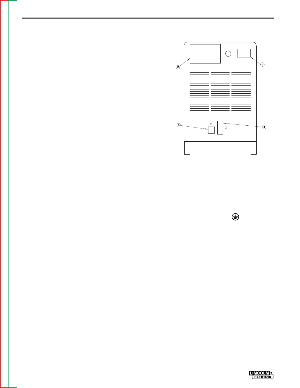 Installation, Input connections, Ground connection | Input supply connections | Lincoln Electric SQUARE WAVE TIG 255 SVM100-A User Manual | Page 10 / 100