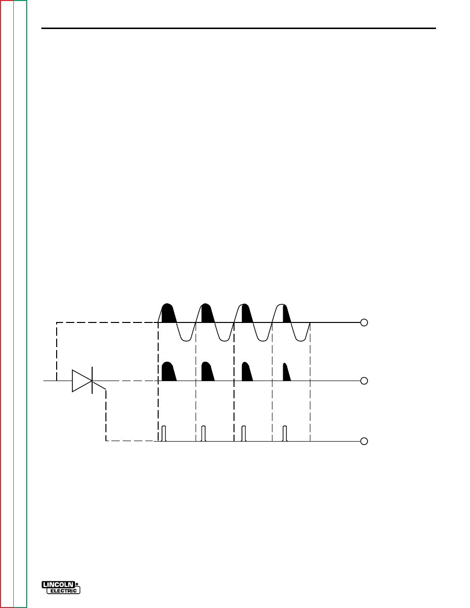 The output of the machine. see scr operation. the, Theory of operation, Scr operation | Lincoln Electric SQUARE WAVE TIG 255 SVM100-A User Manual | Page 39 / 100