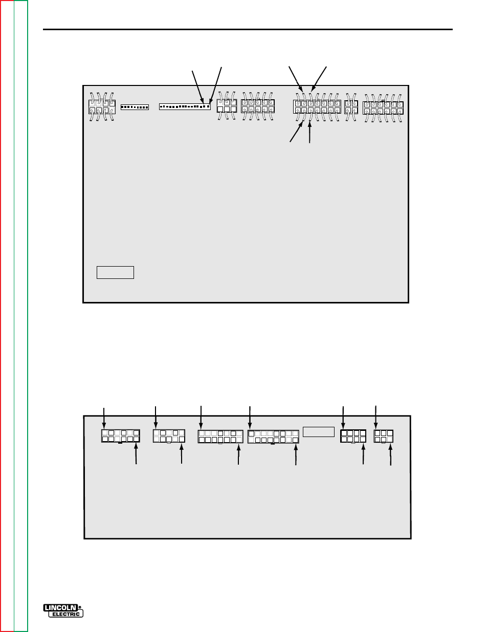 And (j11). see figure f.2 at, Figure f.1 at end of this guide, The control board. see figure | See figure f.1. the voltage, Troubleshooting & repair, Pc board connector locations, F-16 | Lincoln Electric SQUARE WAVE TIG 255 SVM100-A User Manual | Page 57 / 100