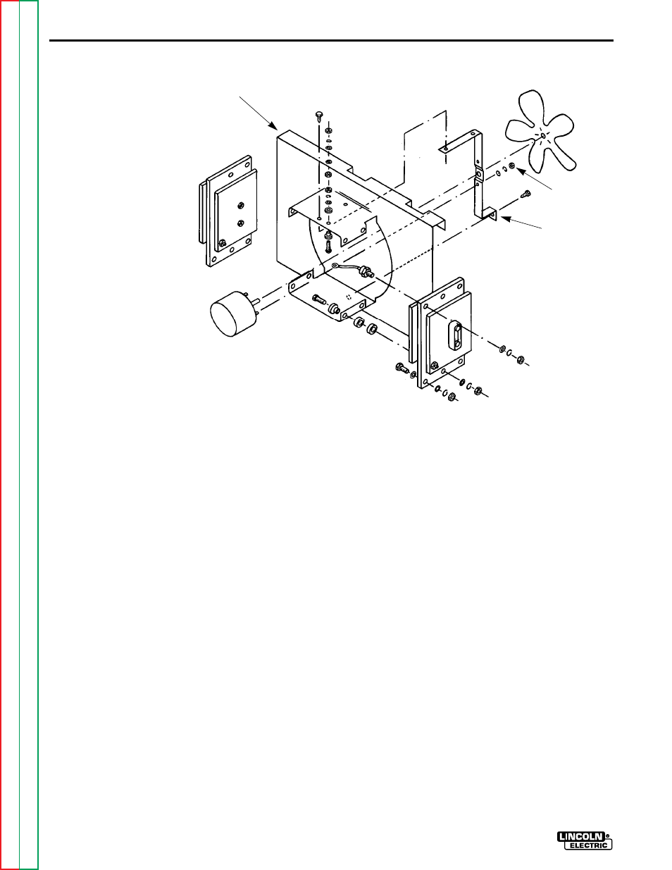 Troubleshooting & repair, Continued), Fan motor and blade removal | Lincoln Electric SQUARE WAVE TIG 255 SVM100-A User Manual | Page 82 / 100