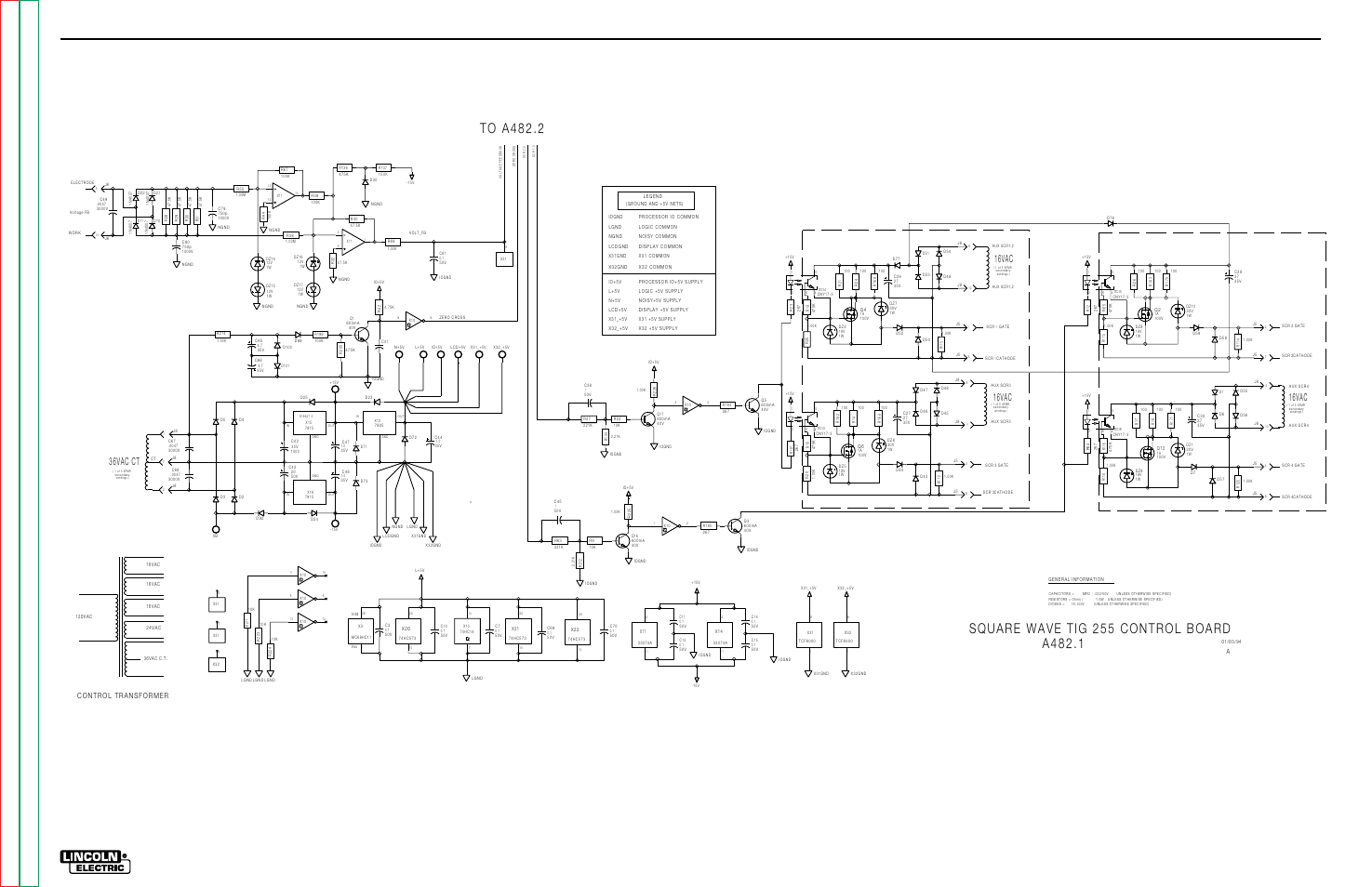 Electrical diagrams, G-11, Square wave tig 255 | 16vac, 36vac ct | Lincoln Electric SQUARE WAVE TIG 255 SVM100-A User Manual | Page 97 / 100