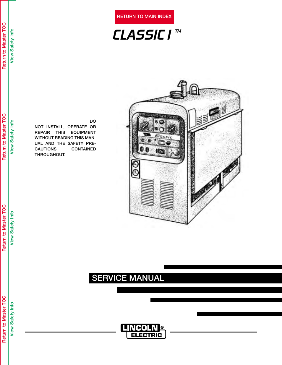 Lincoln Electric CLASSIC I SVM134-A User Manual | 97 pages