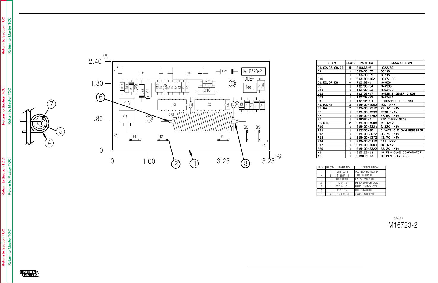 Electrical diagrams, Pc board assembly - idler pc board, Idler | Lincoln Electric CLASSIC I SVM134-A User Manual | Page 97 / 97