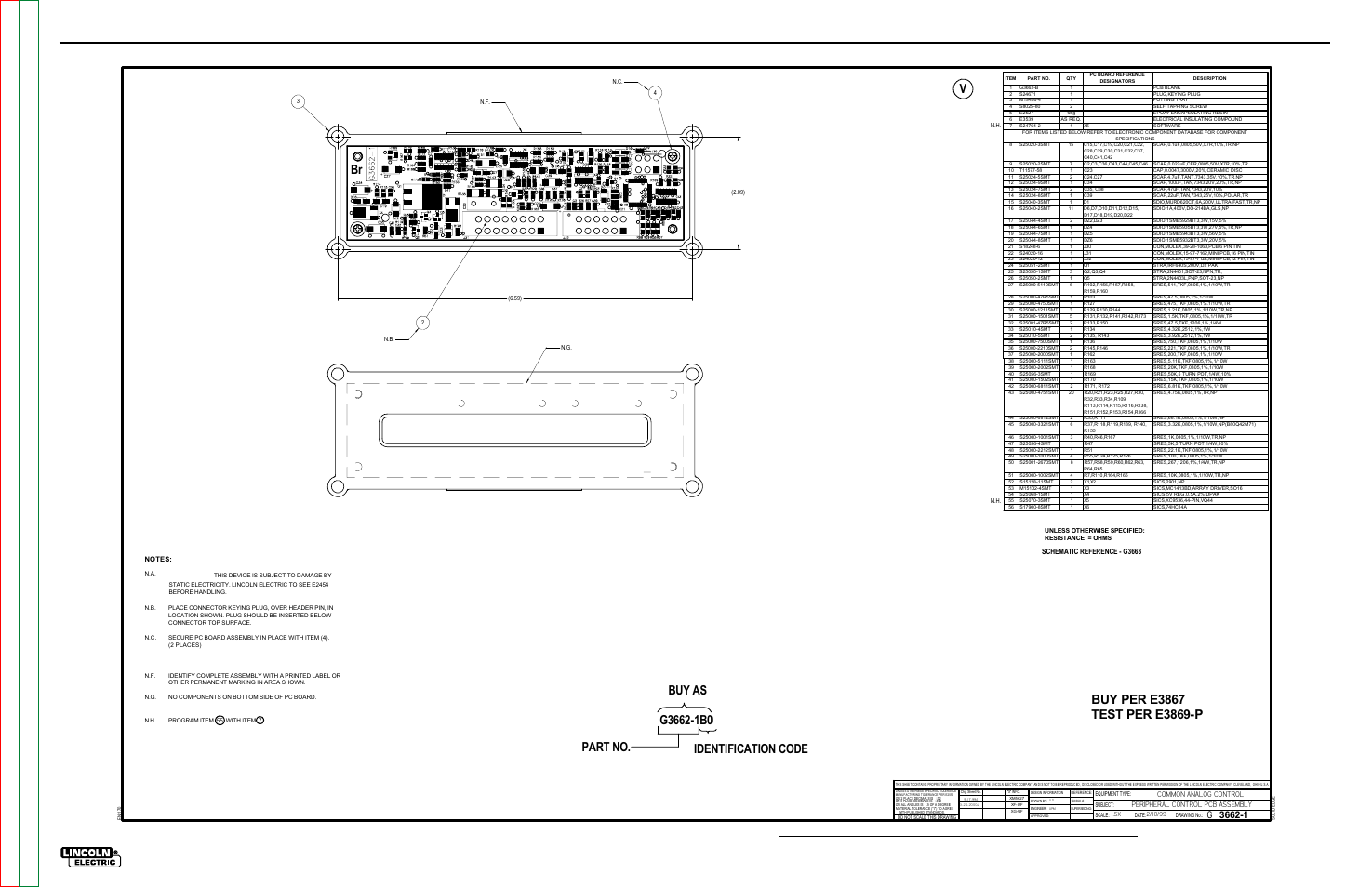 Electrical diagrams, G-10, Pc board assembly-peripheral | Multi-weld 350 | Lincoln Electric MULTI-WELD SVM151-A User Manual | Page 110 / 119