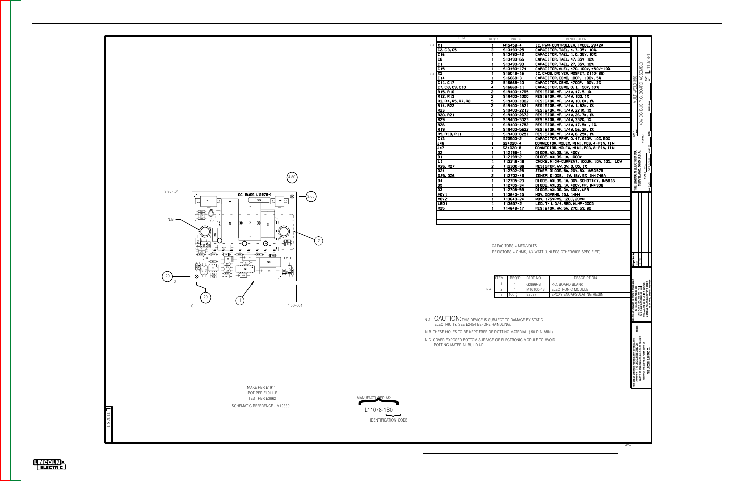Electrical diagrams, G-12, Pc board assembly-power | Multi-weld 350, Caution | Lincoln Electric MULTI-WELD SVM151-A User Manual | Page 112 / 119