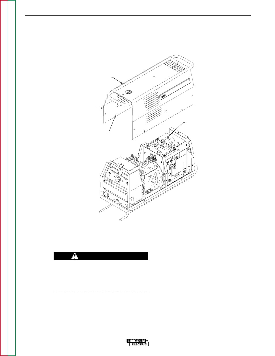 Troubleshooting & repair, Warning, Removal procedure | Replacement procedure, F-14, Figure f.1 – cover removal details | Lincoln Electric MULTI-WELD SVM151-A User Manual | Page 54 / 119